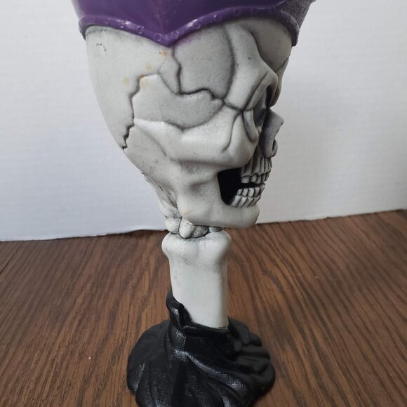 Skeleton Skull Plastic Wine Goblet Halloween Bones 7.5" Gothic - Picture 4 of 9